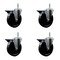 Service Caster 5'' Phenolic Swivel 7/16'' Grip Ring Stem Caster with Total Lock Brake, 4PK SCC-GR20S514-PHS-PLB-716138-4 - alternate 1